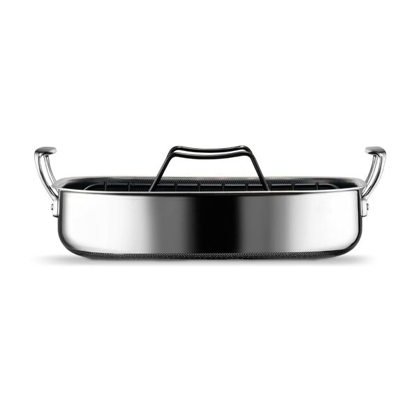 HEXCLAD Ovnspanne med stativ, 35x25x8cm, hybrid