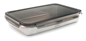 Hovedbilde Mikrob&oslash;lgesikker matboks i st&aring;l m/tett lokk - 3500ml fra ...