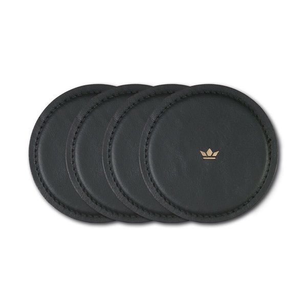 DUTCHDELUXES Drikkebrikke i skinn 4pk | Svart